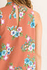 Peach Entro Floral border Dress