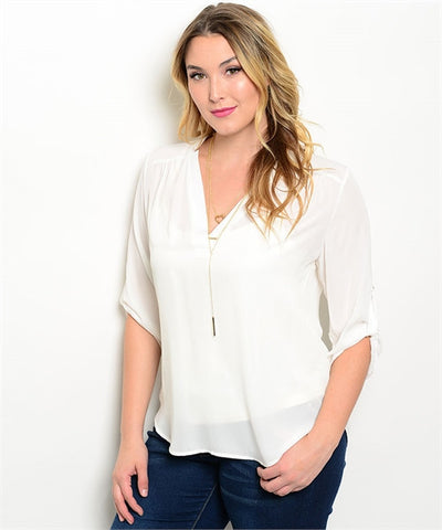 Stripped Top Plus Size - Burgundy and Black