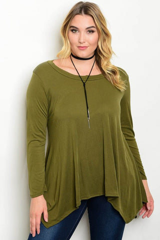 Olive Button up Top