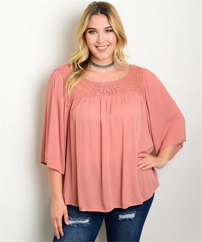 3XL Stripped Top Plus Size - Taupe and Black