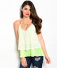 Double Layer Lace Top - Neon Lime