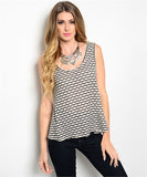 Stripped Tank with Crochet Detail