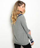 MEDIUM Grey V-Neck Sweater