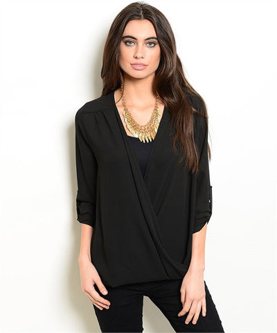LARGE Black Woven Top