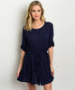 LARGE Navy button up Dress