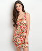 Red Floral Bodycon Dress