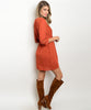 Rust Lace Trim Dress