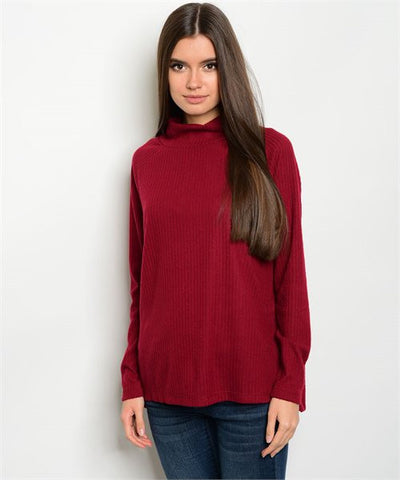 Ivory Burgundy Plus Size Sweater