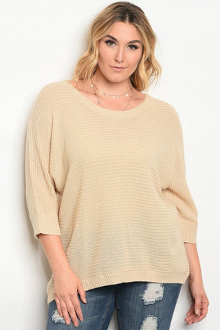 Ivory Charcoal Plus Size Sweater