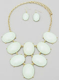 Glittering Oval Statement Necklace ONLY